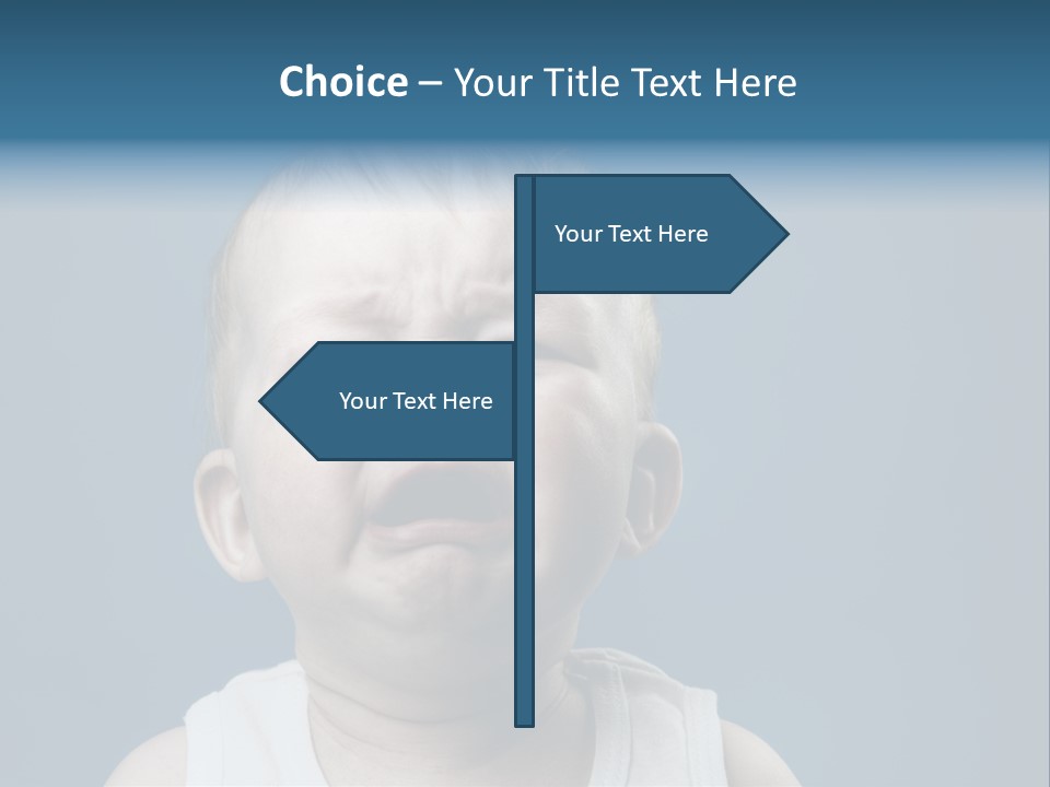 Photo Of Nine Month Baby Crying, Isolated PowerPoint Template