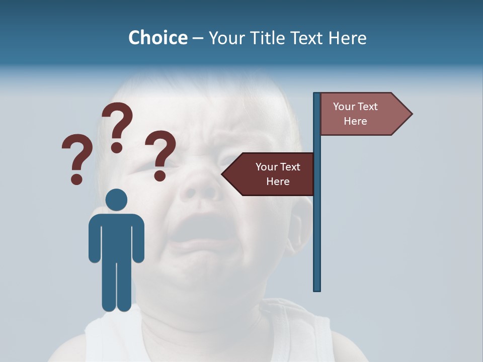 Photo Of Nine Month Baby Crying, Isolated PowerPoint Template
