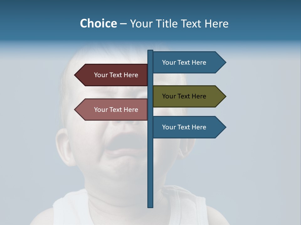 Photo Of Nine Month Baby Crying, Isolated PowerPoint Template