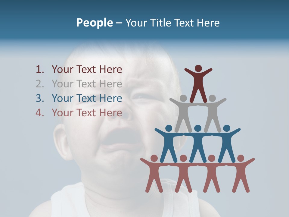 Photo Of Nine Month Baby Crying, Isolated PowerPoint Template