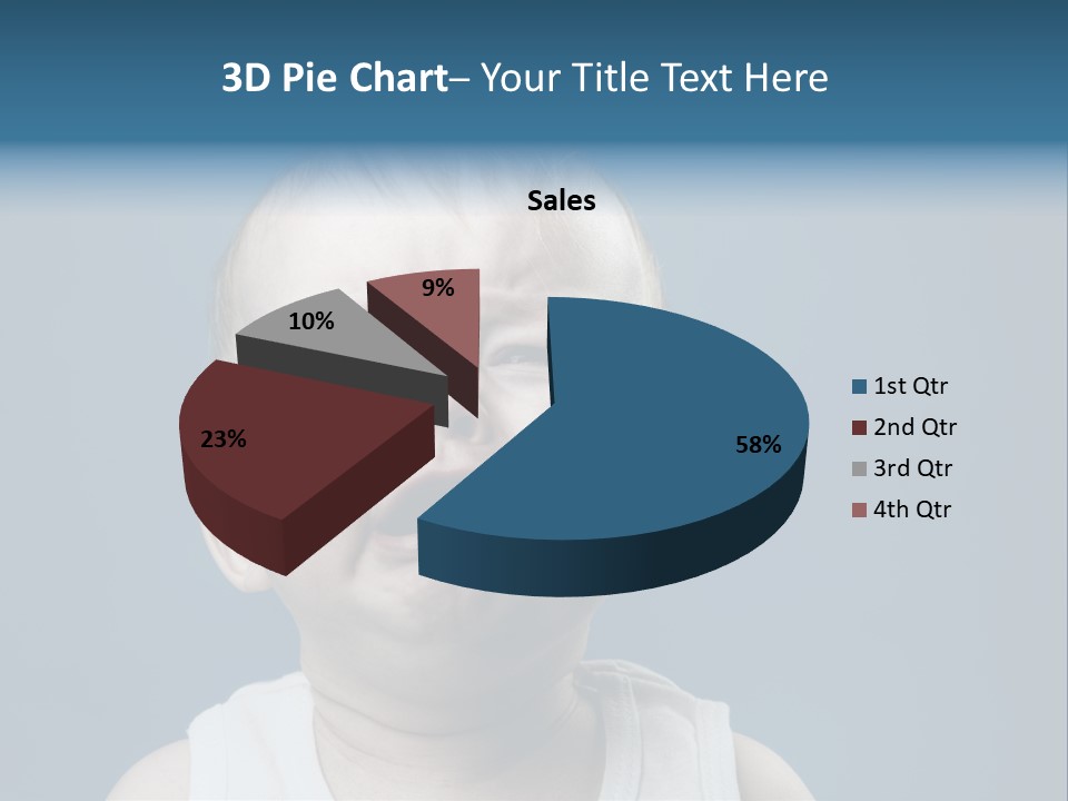 Photo Of Nine Month Baby Crying, Isolated PowerPoint Template