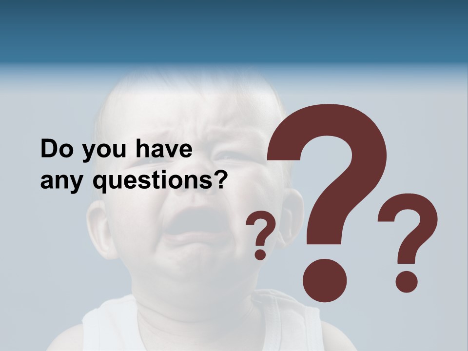 Photo Of Nine Month Baby Crying, Isolated PowerPoint Template