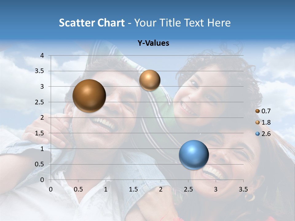 Happy Family Portrait Outdoors Smiling With A Blue Sky PowerPoint Template