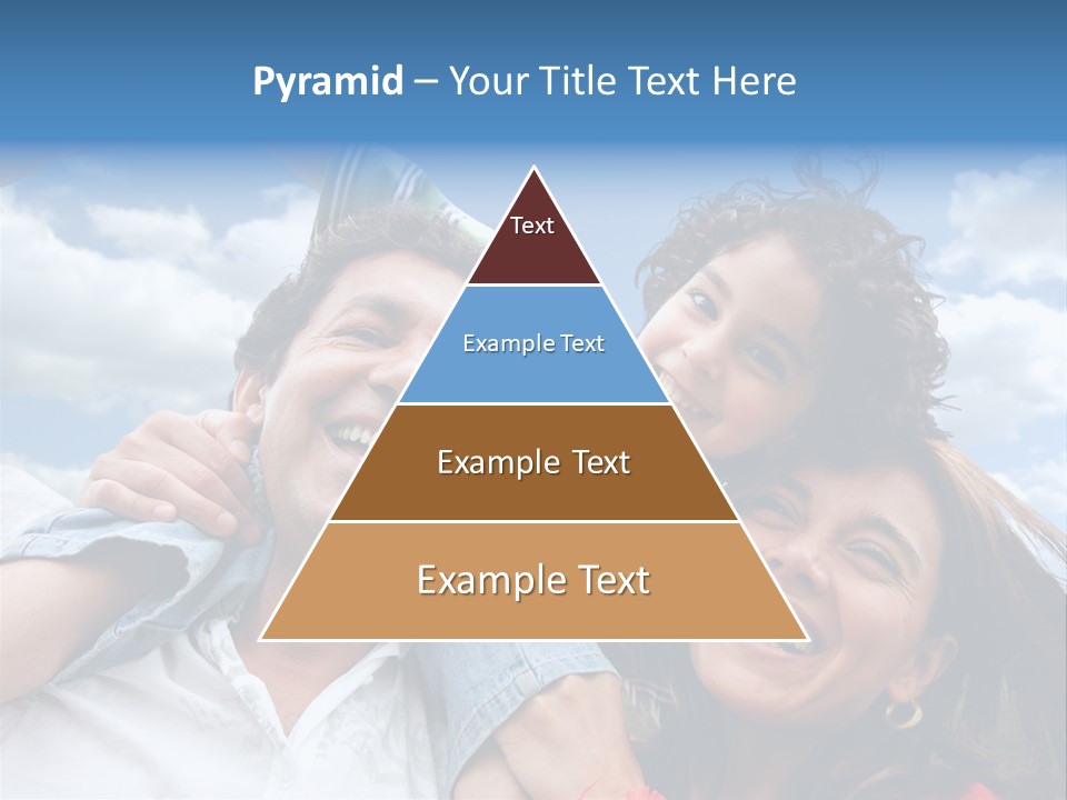 Happy Family Portrait Outdoors Smiling With A Blue Sky PowerPoint Template