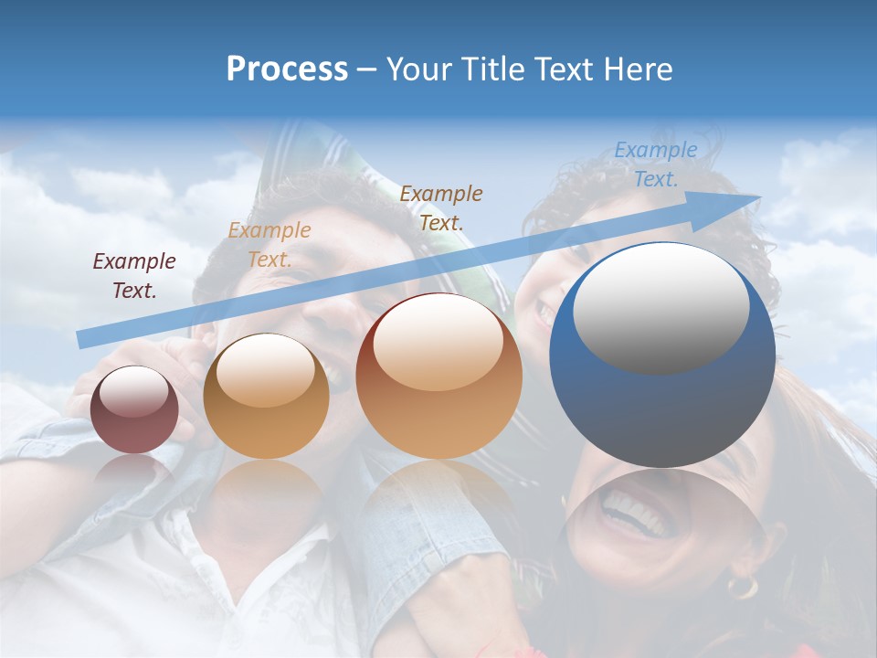 Happy Family Portrait Outdoors Smiling With A Blue Sky PowerPoint Template