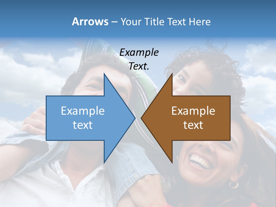 Happy Family Portrait Outdoors Smiling With A Blue Sky PowerPoint Template