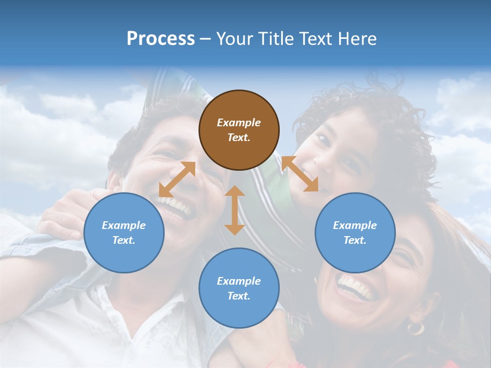 Happy Family Portrait Outdoors Smiling With A Blue Sky PowerPoint Template