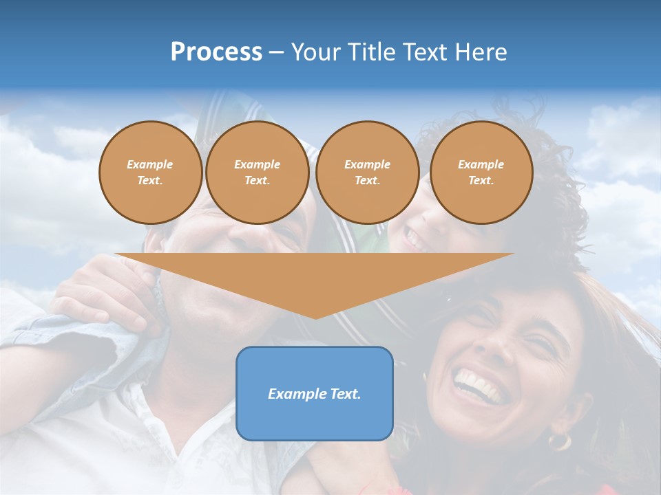 Happy Family Portrait Outdoors Smiling With A Blue Sky PowerPoint Template