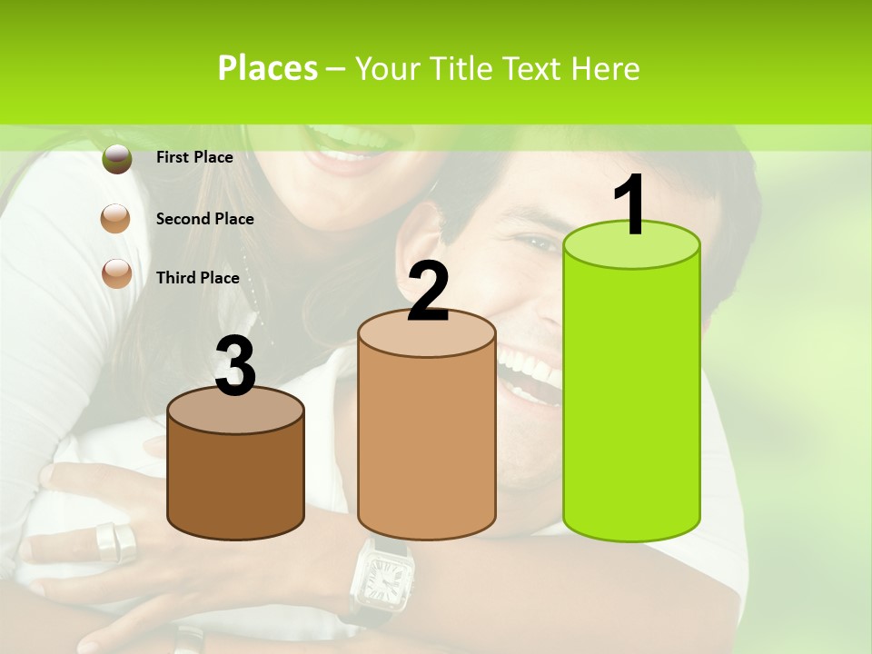 Happy Couple Smiling Outdoors PowerPoint Template