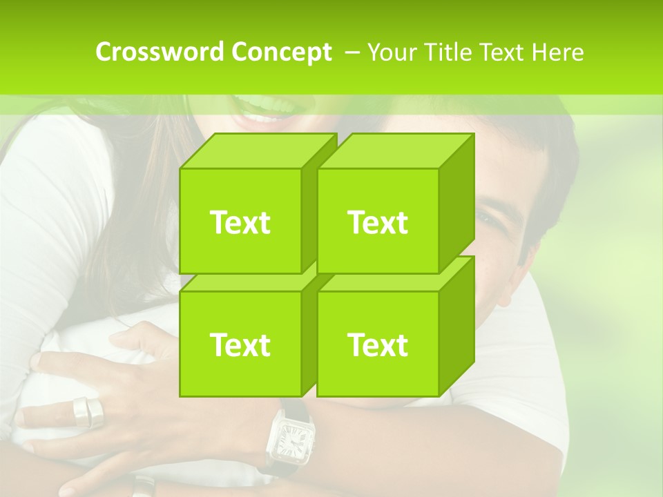 Happy Couple Smiling Outdoors PowerPoint Template