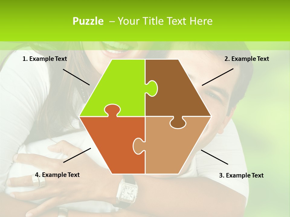 Happy Couple Smiling Outdoors PowerPoint Template