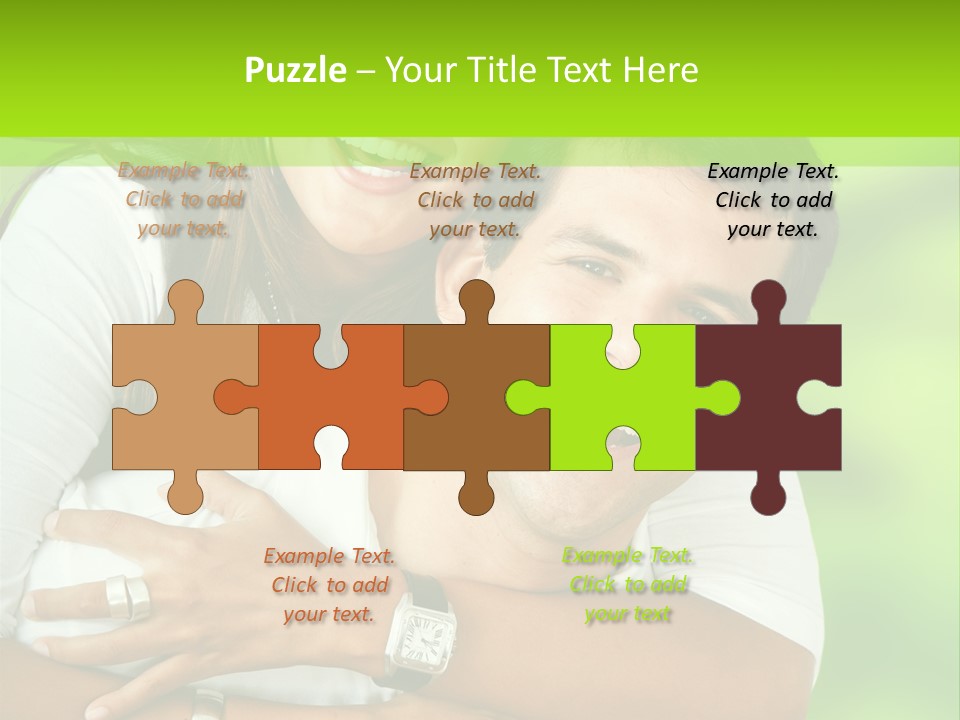 Happy Couple Smiling Outdoors PowerPoint Template