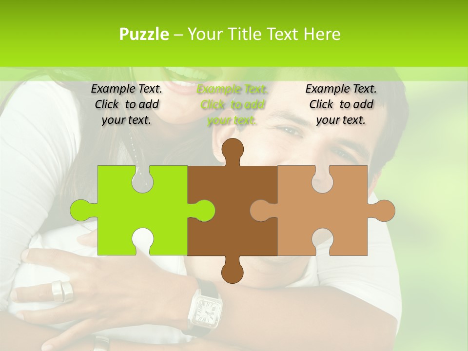 Happy Couple Smiling Outdoors PowerPoint Template