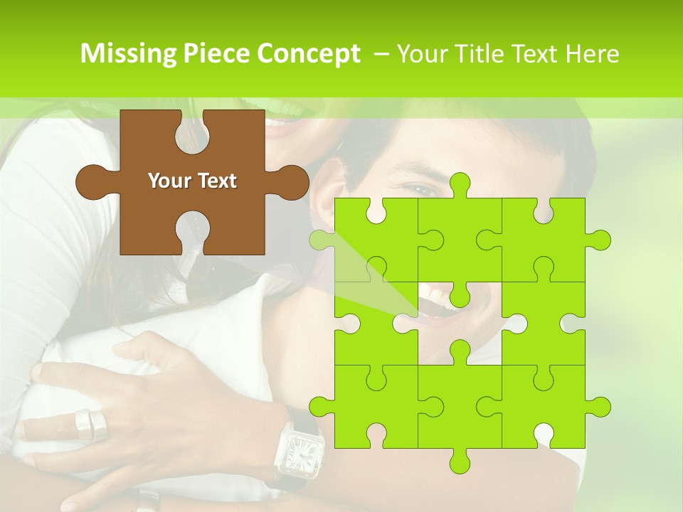 Happy Couple Smiling Outdoors PowerPoint Template