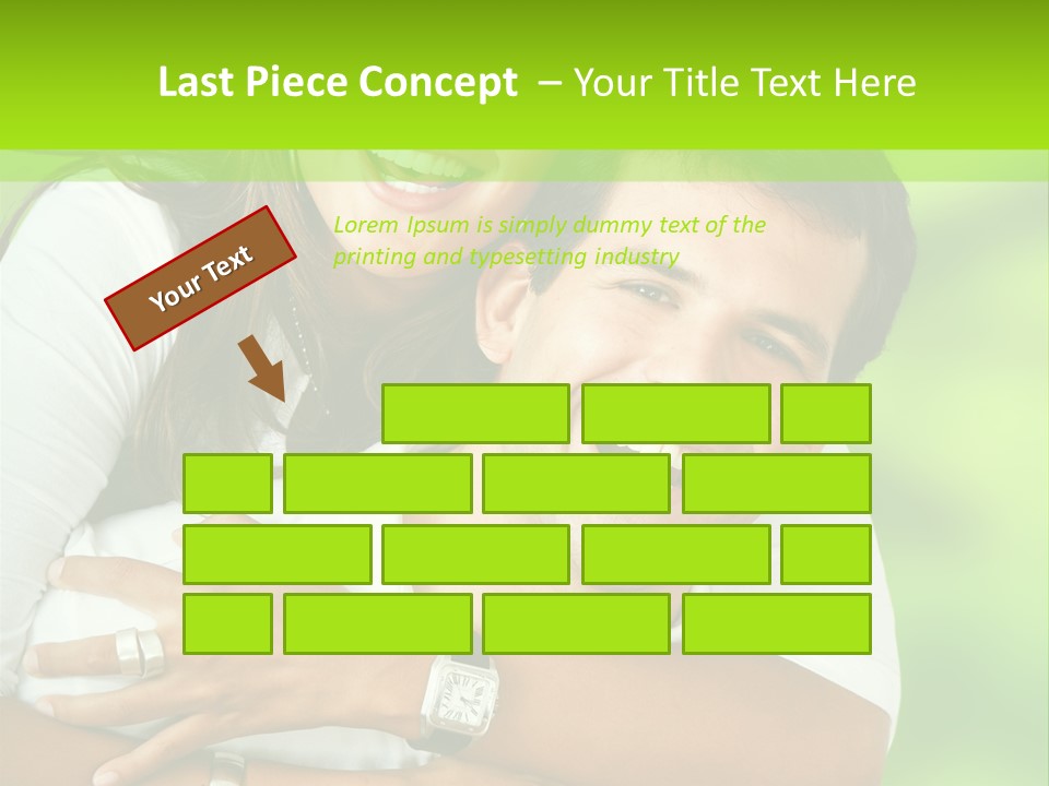 Happy Couple Smiling Outdoors PowerPoint Template