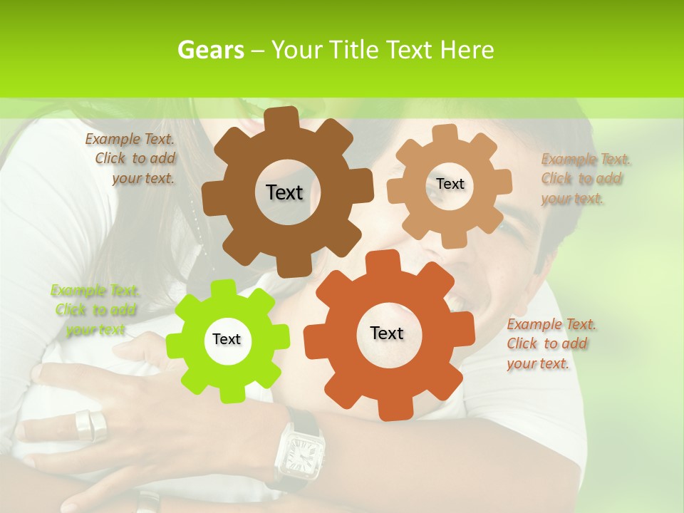 Happy Couple Smiling Outdoors PowerPoint Template