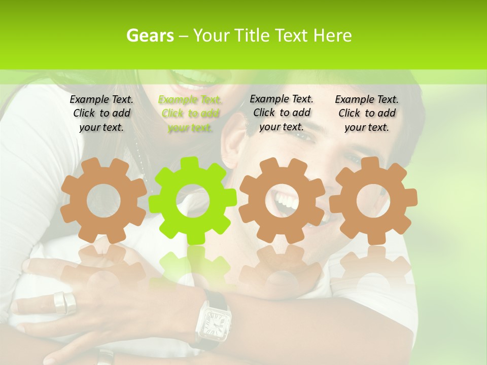 Happy Couple Smiling Outdoors PowerPoint Template