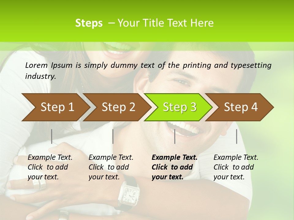 Happy Couple Smiling Outdoors PowerPoint Template