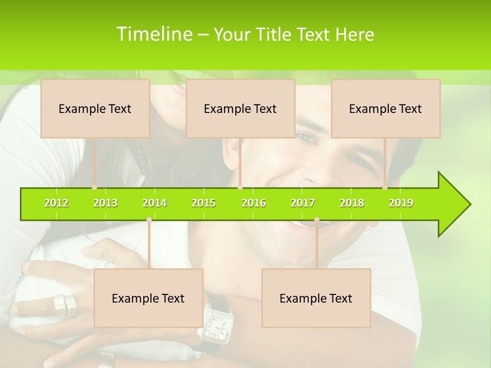 Happy Couple Smiling Outdoors PowerPoint Template
