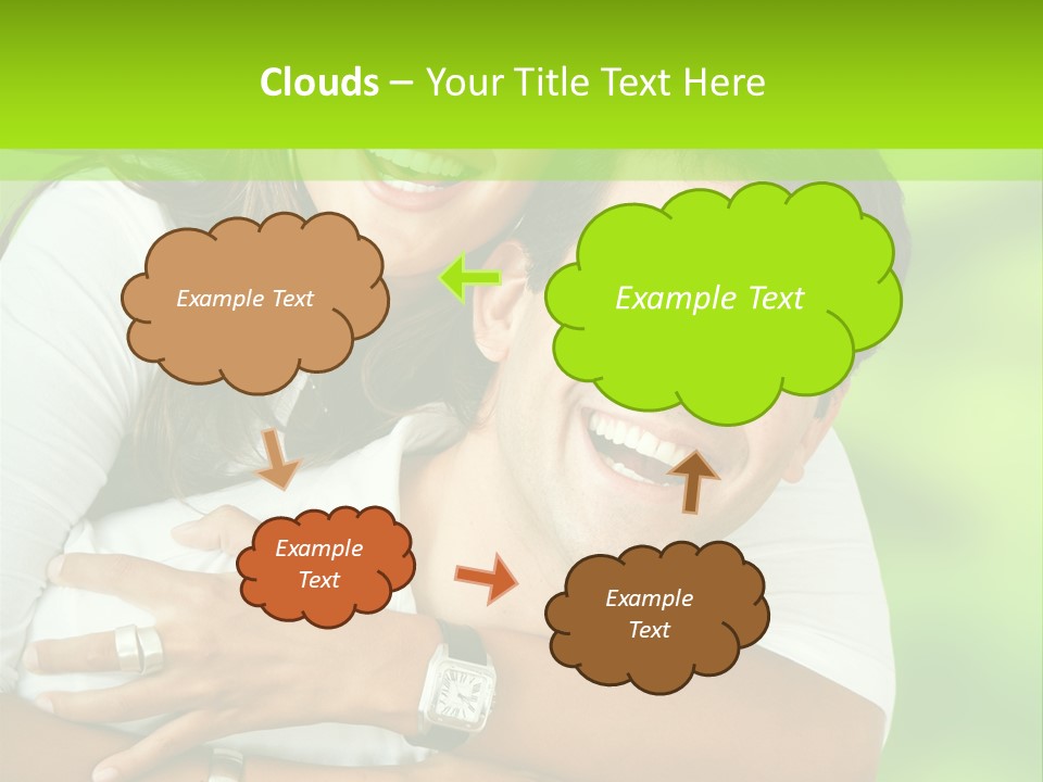 Happy Couple Smiling Outdoors PowerPoint Template