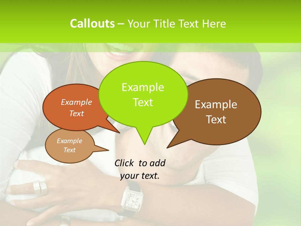 Happy Couple Smiling Outdoors PowerPoint Template