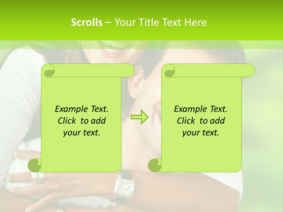 Happy Couple Smiling Outdoors PowerPoint Template