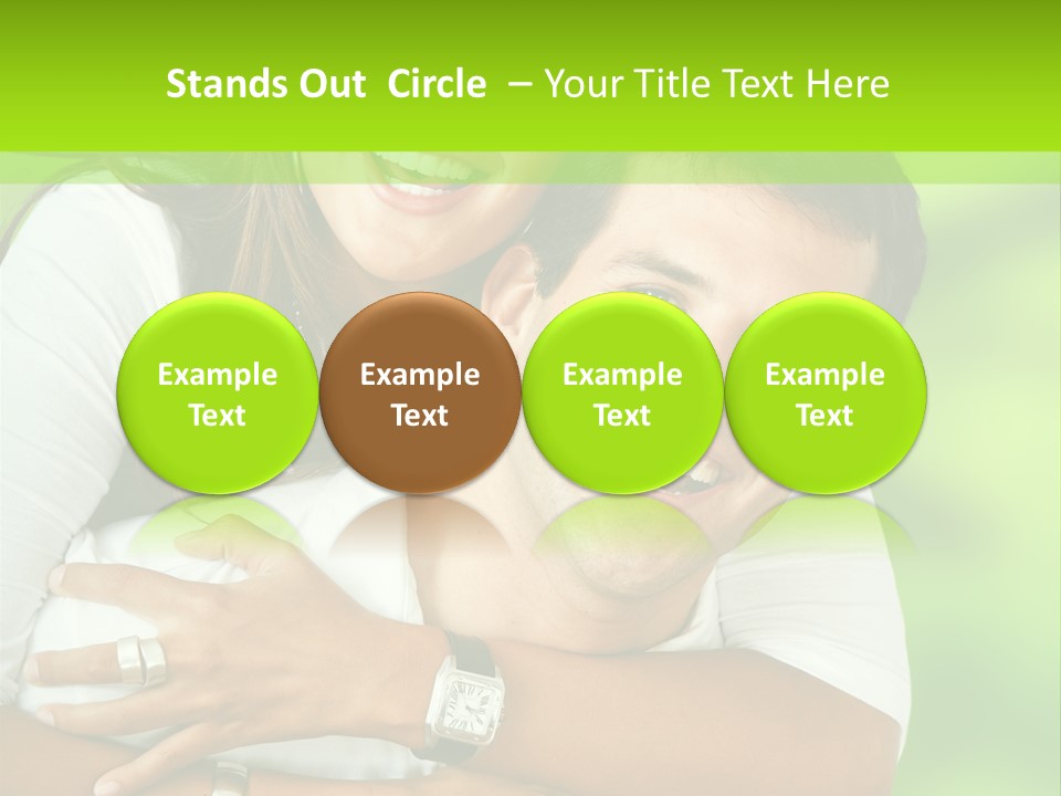 Happy Couple Smiling Outdoors PowerPoint Template