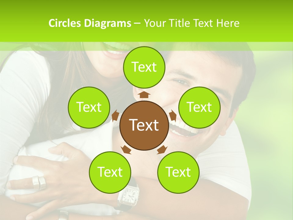 Happy Couple Smiling Outdoors PowerPoint Template