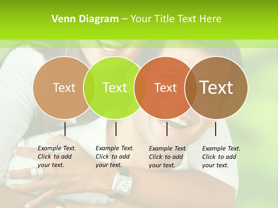 Happy Couple Smiling Outdoors PowerPoint Template