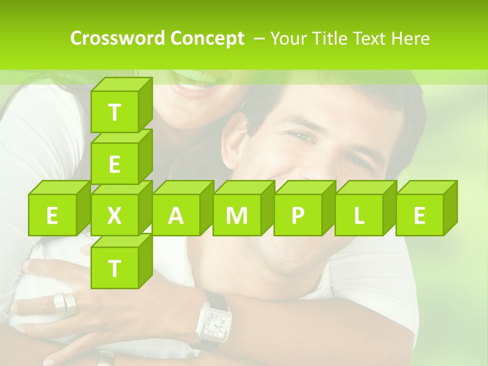 Happy Couple Smiling Outdoors PowerPoint Template