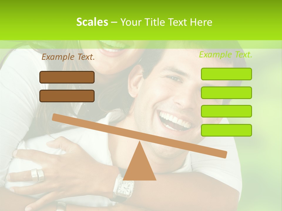 Happy Couple Smiling Outdoors PowerPoint Template