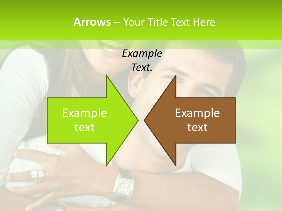 Happy Couple Smiling Outdoors PowerPoint Template