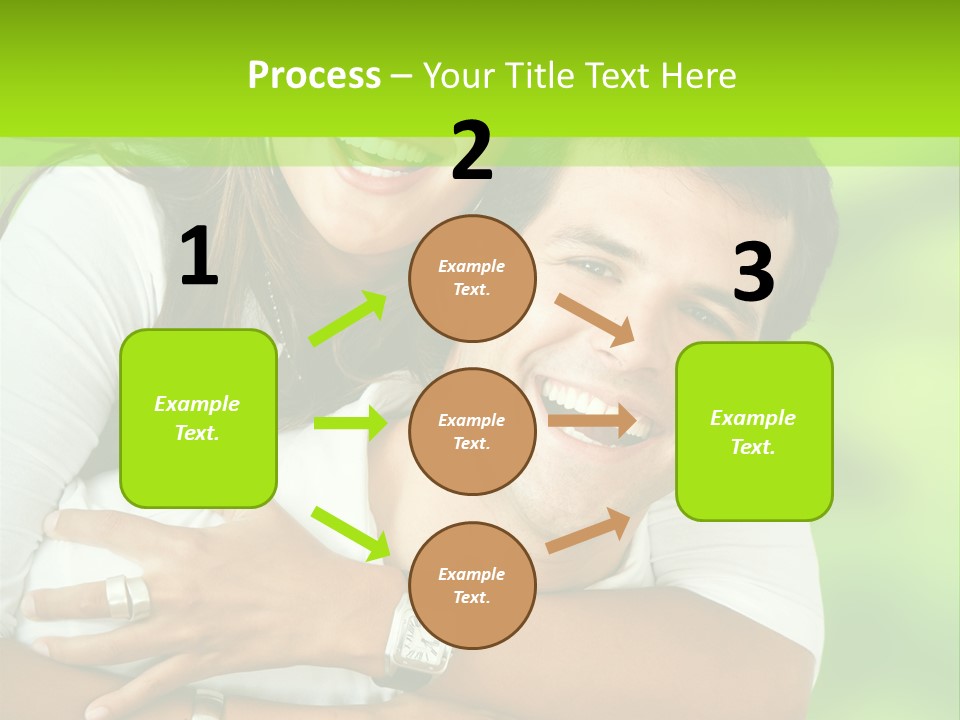 Happy Couple Smiling Outdoors PowerPoint Template