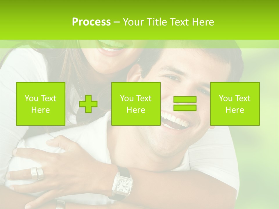 Happy Couple Smiling Outdoors PowerPoint Template