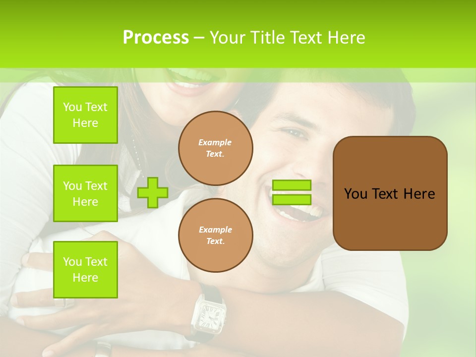 Happy Couple Smiling Outdoors PowerPoint Template