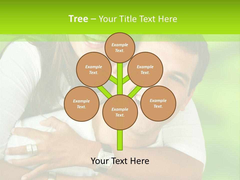 Happy Couple Smiling Outdoors PowerPoint Template