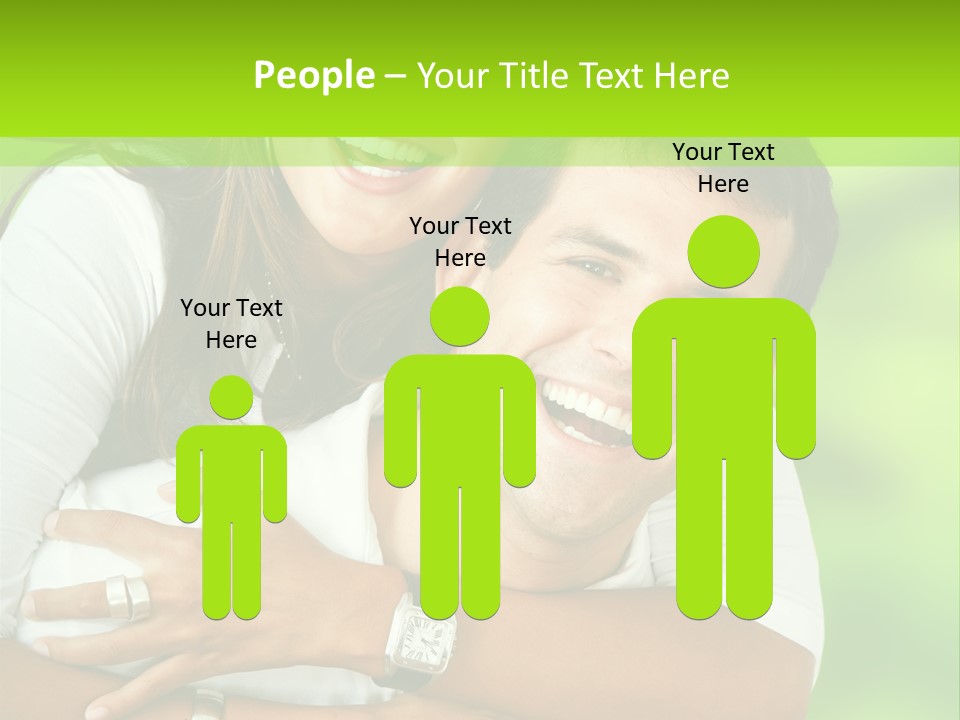 Happy Couple Smiling Outdoors PowerPoint Template