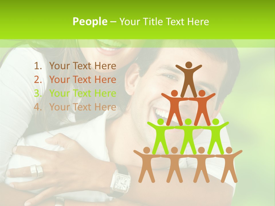 Happy Couple Smiling Outdoors PowerPoint Template