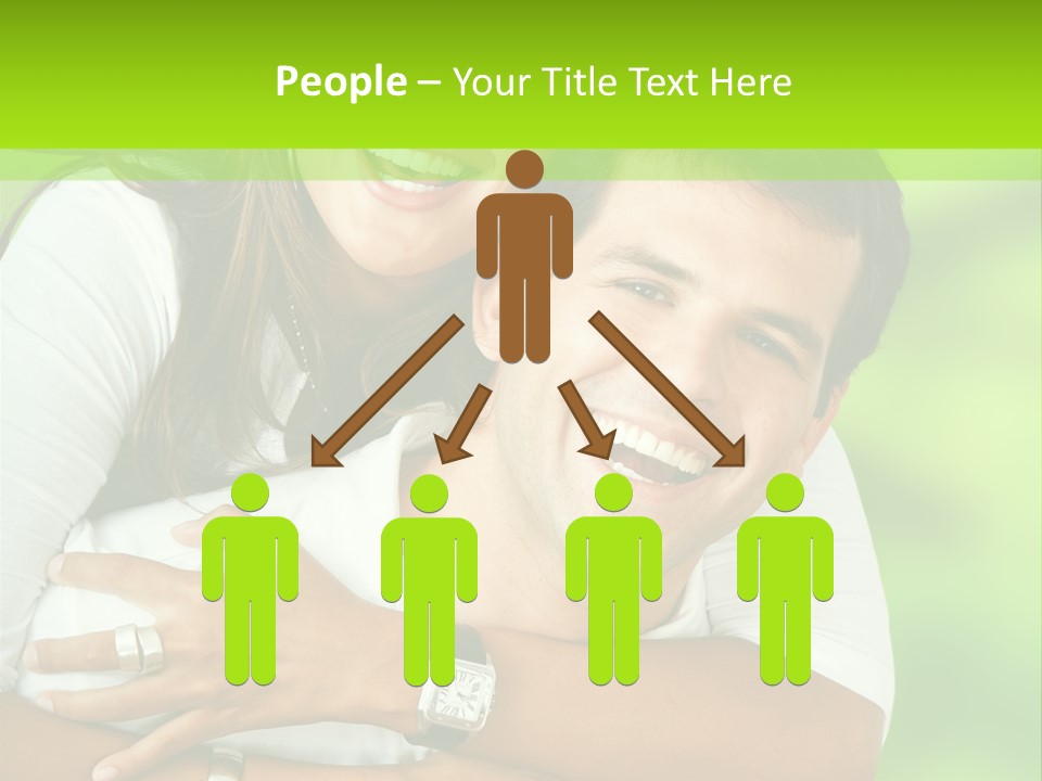 Happy Couple Smiling Outdoors PowerPoint Template