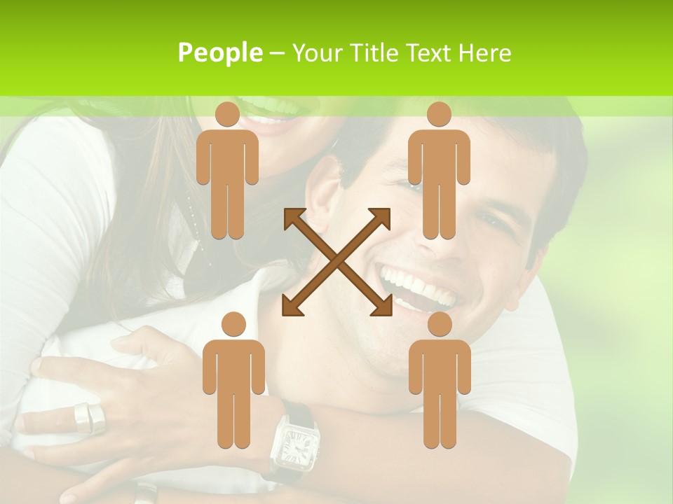 Happy Couple Smiling Outdoors PowerPoint Template