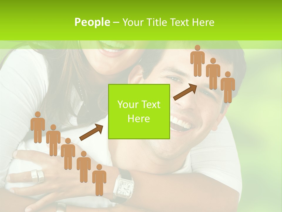 Happy Couple Smiling Outdoors PowerPoint Template