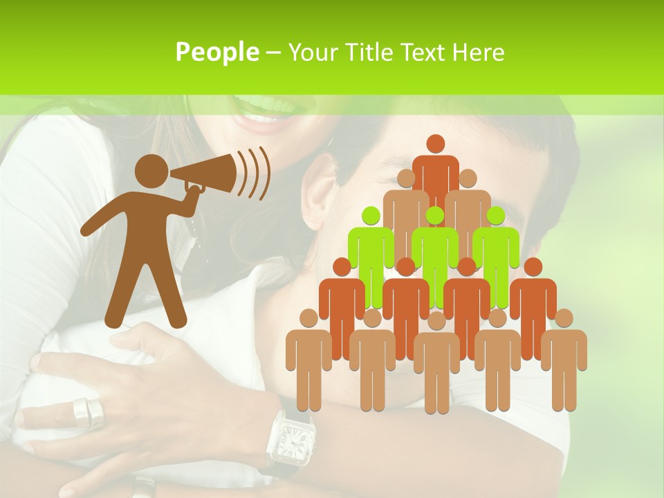 Happy Couple Smiling Outdoors PowerPoint Template