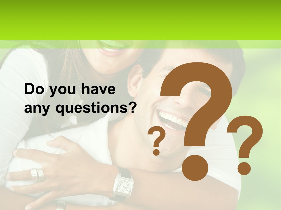 Happy Couple Smiling Outdoors PowerPoint Template