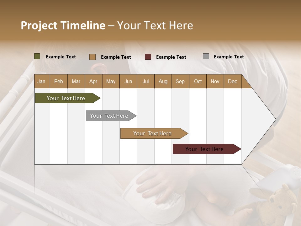 A Young Father Is Changing His Baby Daughter's Diaper. They Are Looking At Each Other. Square Framed Shot. PowerPoint Template