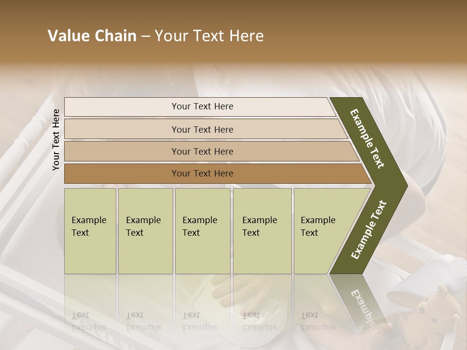 A Young Father Is Changing His Baby Daughter's Diaper. They Are Looking At Each Other. Square Framed Shot. PowerPoint Template