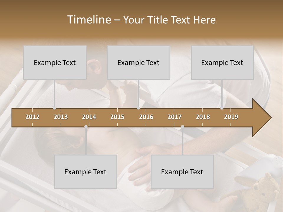 A Young Father Is Changing His Baby Daughter's Diaper. They Are Looking At Each Other. Square Framed Shot. PowerPoint Template