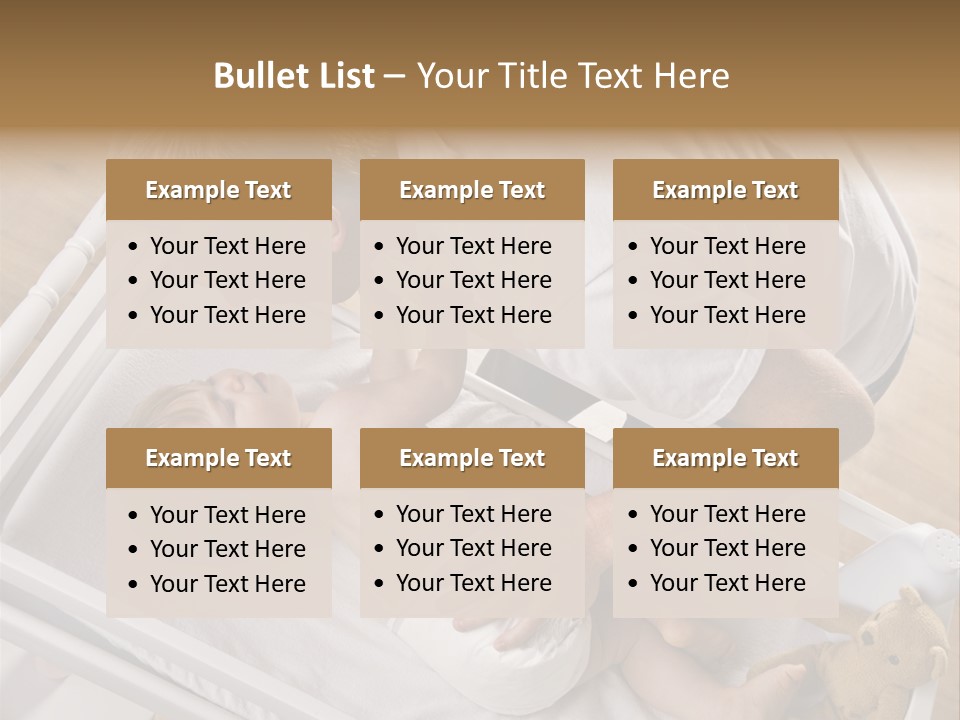 A Young Father Is Changing His Baby Daughter's Diaper. They Are Looking At Each Other. Square Framed Shot. PowerPoint Template