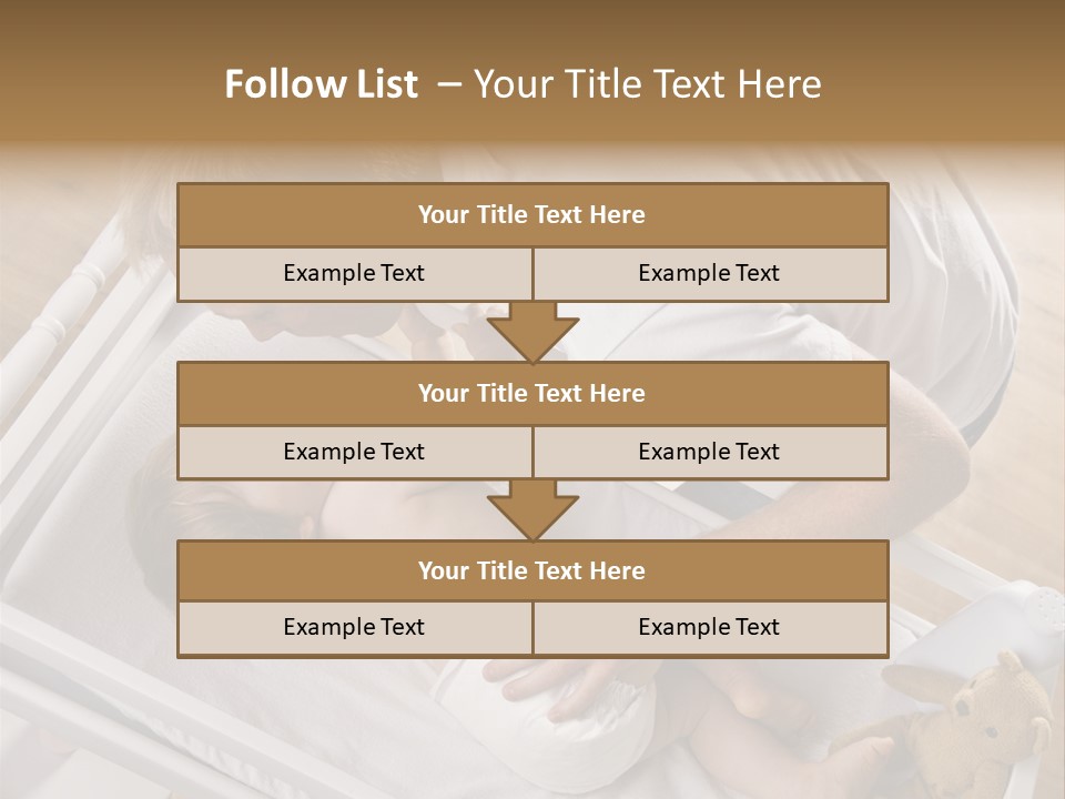 A Young Father Is Changing His Baby Daughter's Diaper. They Are Looking At Each Other. Square Framed Shot. PowerPoint Template