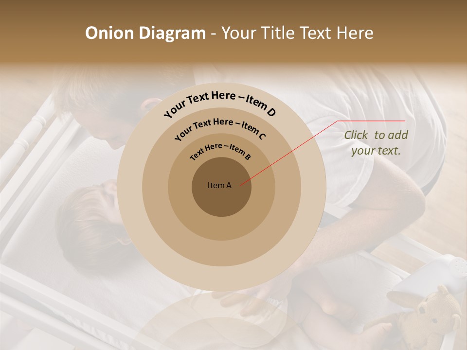 A Young Father Is Changing His Baby Daughter's Diaper. They Are Looking At Each Other. Square Framed Shot. PowerPoint Template