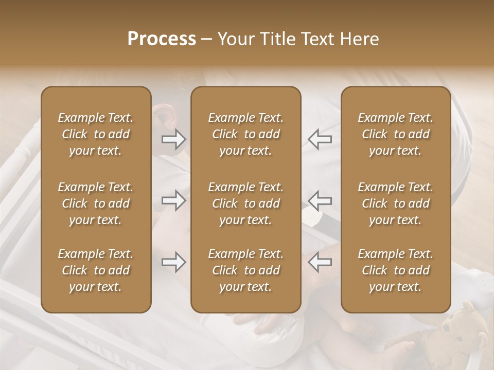 A Young Father Is Changing His Baby Daughter's Diaper. They Are Looking At Each Other. Square Framed Shot. PowerPoint Template